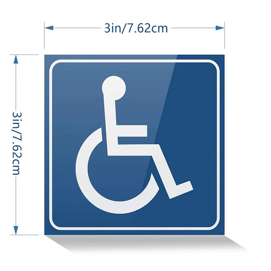 2Pcs Disabled Sign Disability Mobility Parking Car Sticker PVC Decal for Car Auto Accessories