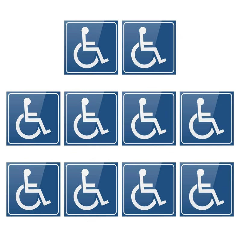 10Pcs Disabled Sign Disability Mobility Parking Car Sticker Self Adhesive Decal for Car Auto Accessories