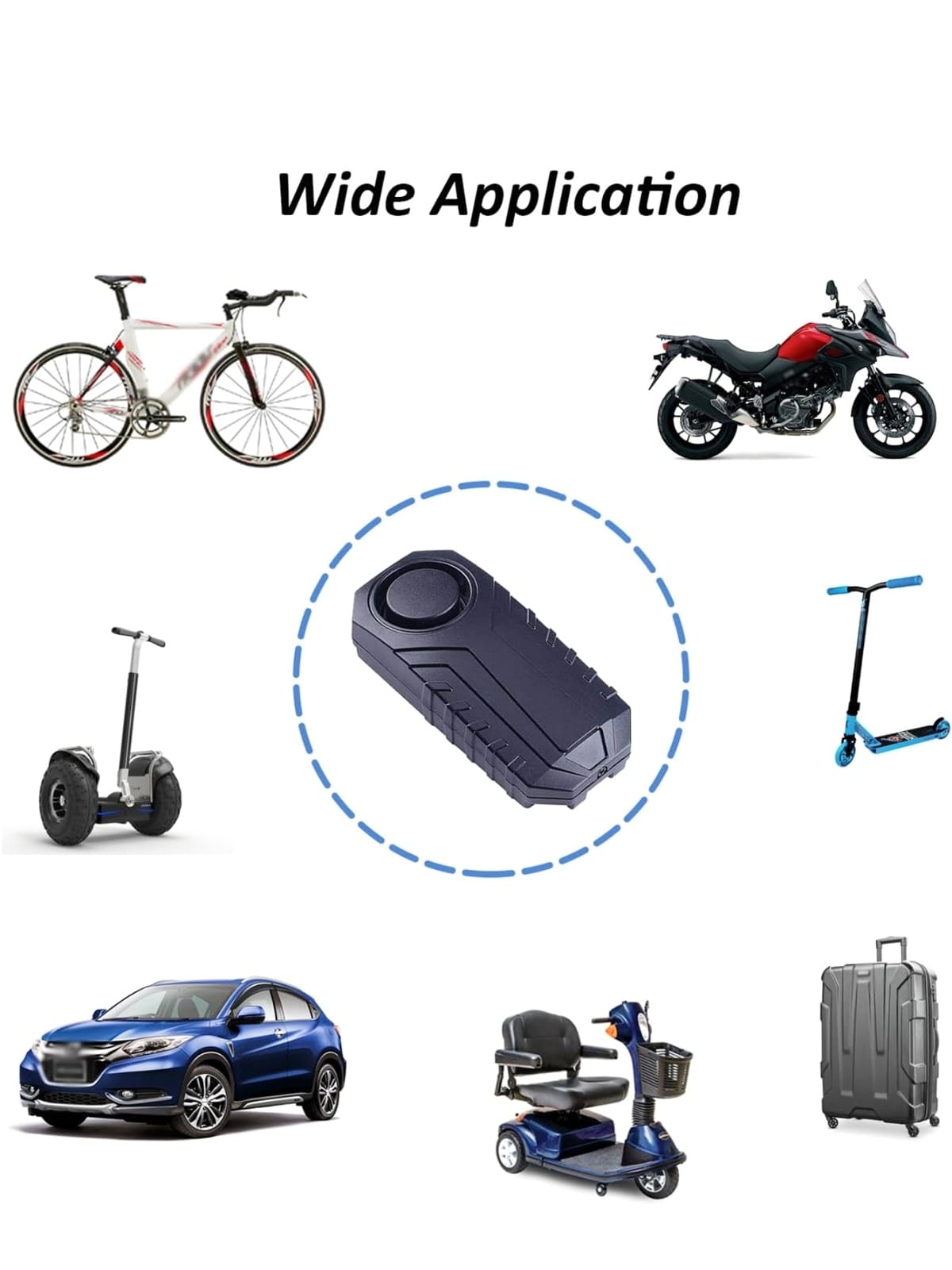 Alarma Antirrobo Inalámbrica para Bicicletas y Motos – Impermeable, 7 Niveles de Sensibilidad, 113dB, con 2 Mandos a Distancia