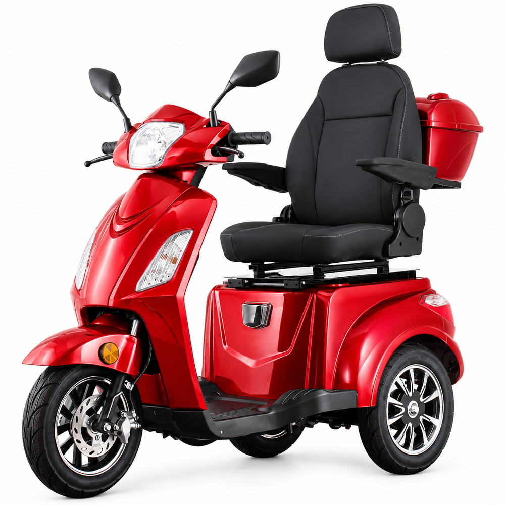 Scooter MB15 Rojo en perspectiva diagonal