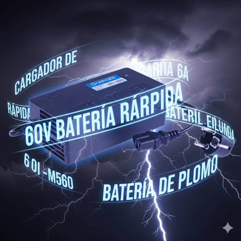 Cargador Scooter Eléctrico 60V 20Ah Cargador para Veleco, Tekuon, Libercart, assistant, invacare, dortomedical