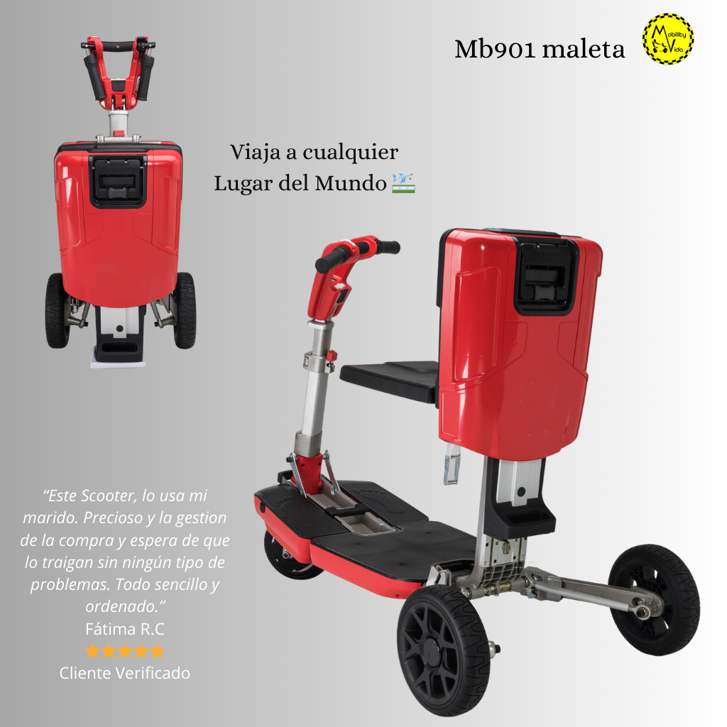 Scooter Eléctrico plegable Maleta MB901, scooter plegable eléctrico para Personas con discapacidad , scooter plegable para mayores iva Reducido