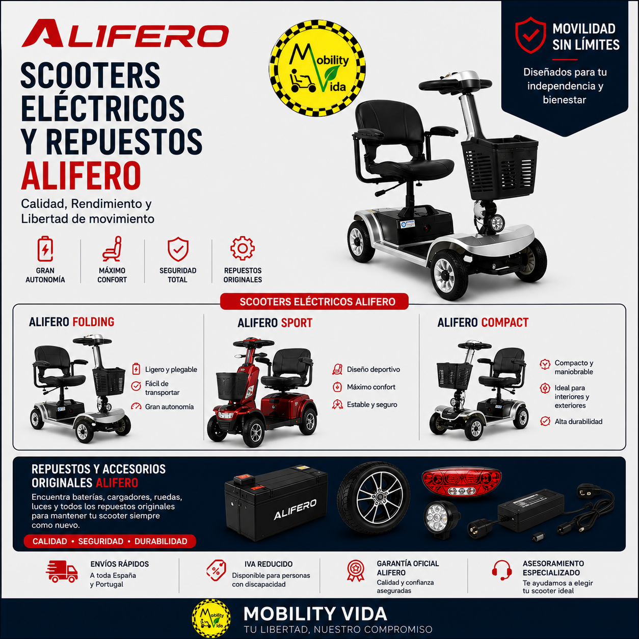 Colección ALIFERO scooter electricos - Mobility Vida