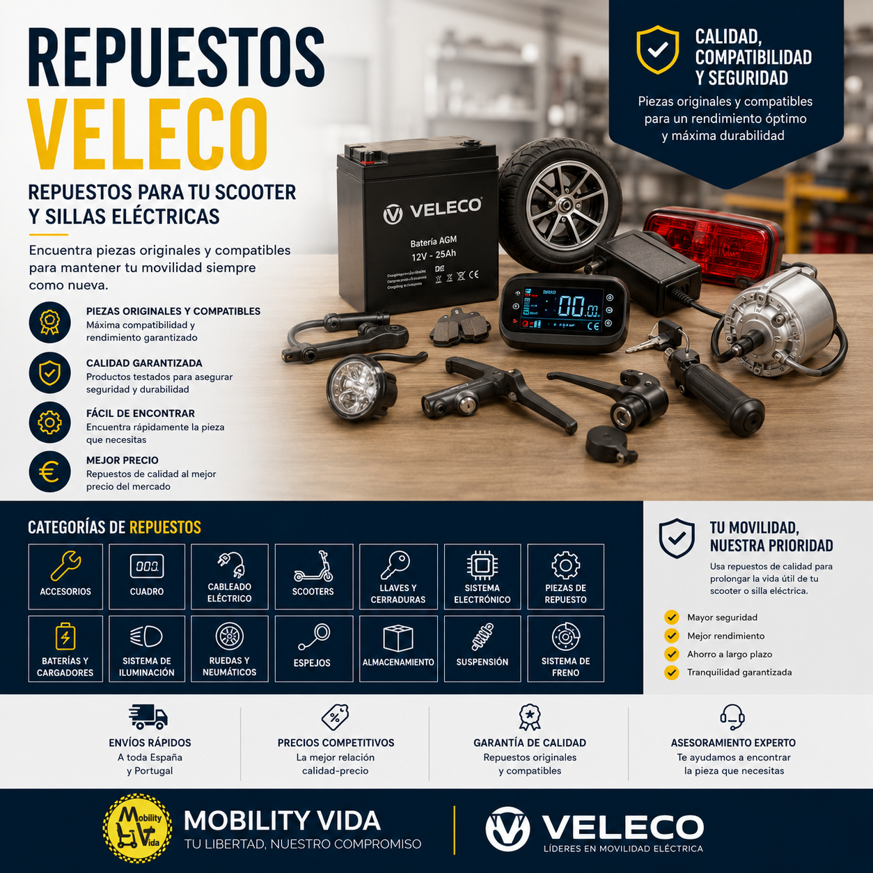 Repuestos Veleco , Repuestos para su scooter y sillas eléctricos.