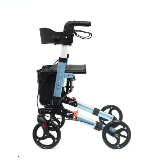 Aluminum Lightweight for Disable Adult Elderly Mobility Outdoor Walking Aids Folding Rollator Walker with Seat