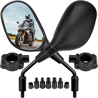 Espejos Retrovisores Moto, con Tornillos de 8 mm y 10 mm, para Manillar de 7/8 Pulgadas, Ajuste de 360 Grados, para ATV,Scooters, Bicicletas