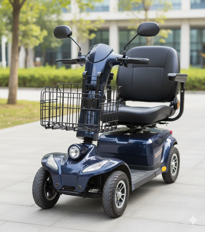 Cesta delantera desmontable de malla metálica, fácil de instalar y perfecta para scooters eléctricos. Ideal para llevar todo lo que necesitas.