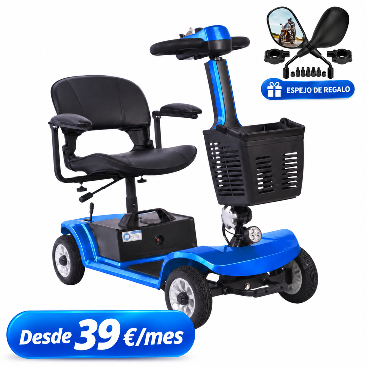 Scooter UNAGI azul, Desde 39 €/mes y espejo de regalo