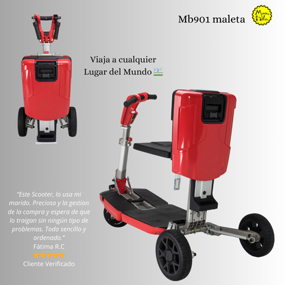 Scooter Eléctrico plegable Maleta MB901, scooter plegable eléctrico para Personas con discapacidad, scooter plegable para mayores